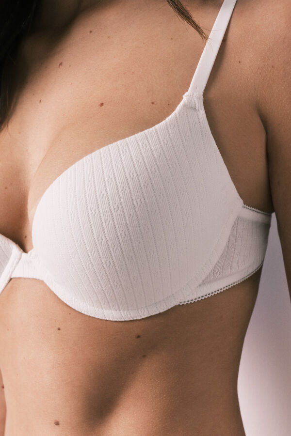 Women'secret White cotton push-up bra GORGEOUS beige