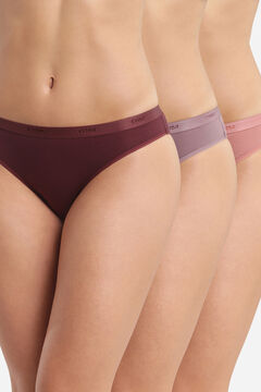 Womensecret Pack of 3 stretch cotton panties in assorted colours imprimé
