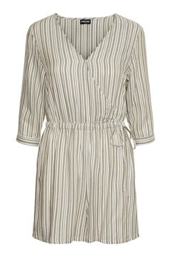 Womensecret Short stripe print jumpsuit grey
