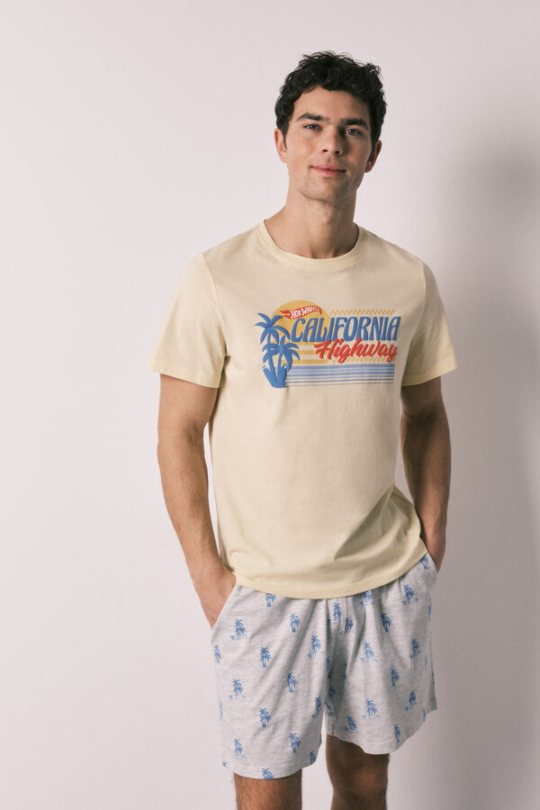 Women'secret Pyjama court pour homme en coton Hotwheels California imprim&eacute;