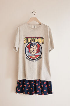 Womensecret Superman-mintás férfipizsama 100% pamutból szürke
