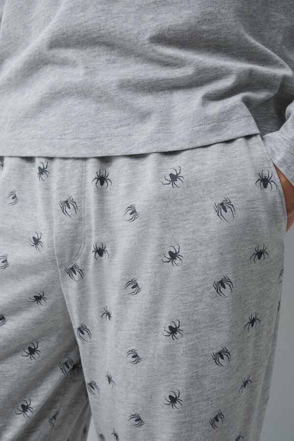 Women'secret Spiderman cotton long pyjamas grey