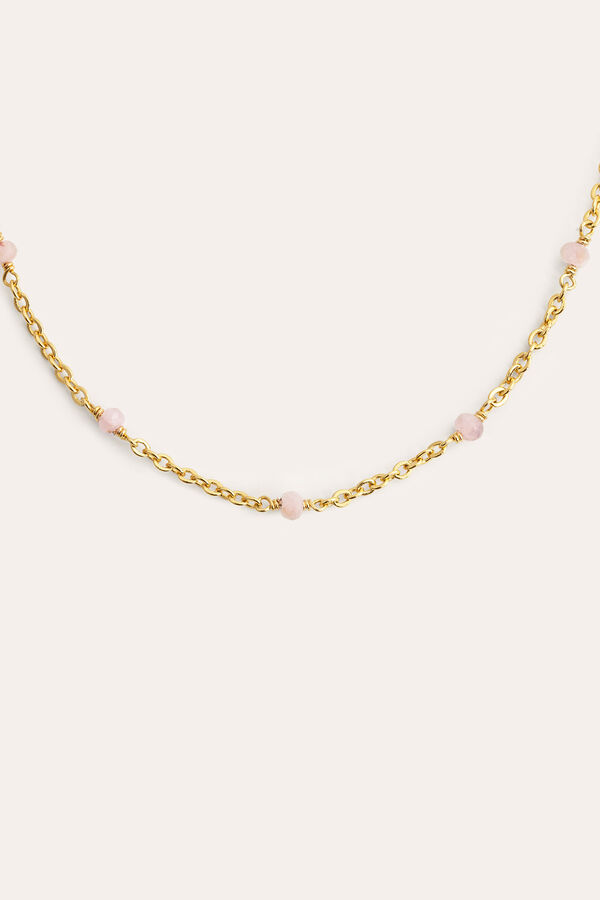 Womensecret Altea Dots rose quartz gold-plated necklace imprimé