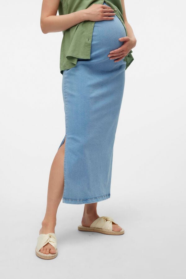 Womensecret Long maternity denim skirt  bleu