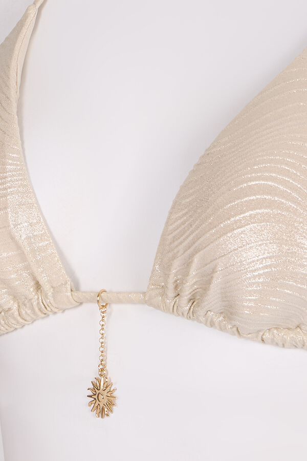 Penti Shimmer non-wired halterneck bikini top beige