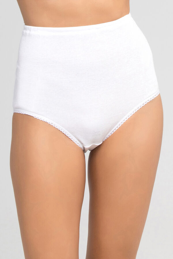 Playtex Braga alta 100% algodón con patrón tradicional blanco