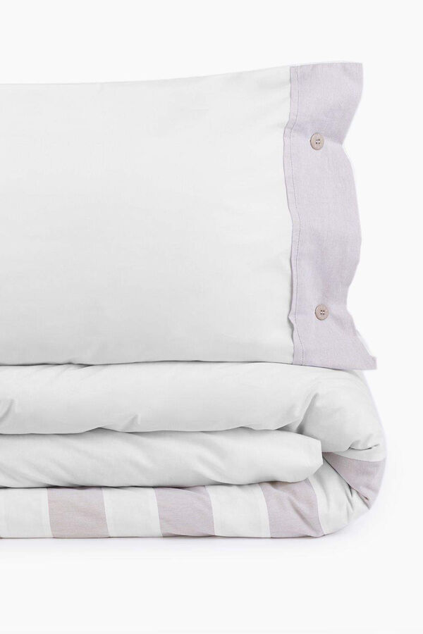 Womensecret Bettbezug Baumwollperkal Stoffkombination. Bett 80-90 cm. Weiß