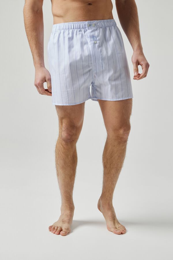 Kiff-Kiff Men's poplin boxers blue
