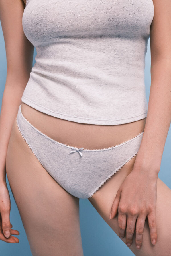 HI&BYE Grey T-shirt and Brazilian panty pack grey