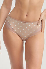 Womensecret Classic panty in soft microfibre with mesh details Bež