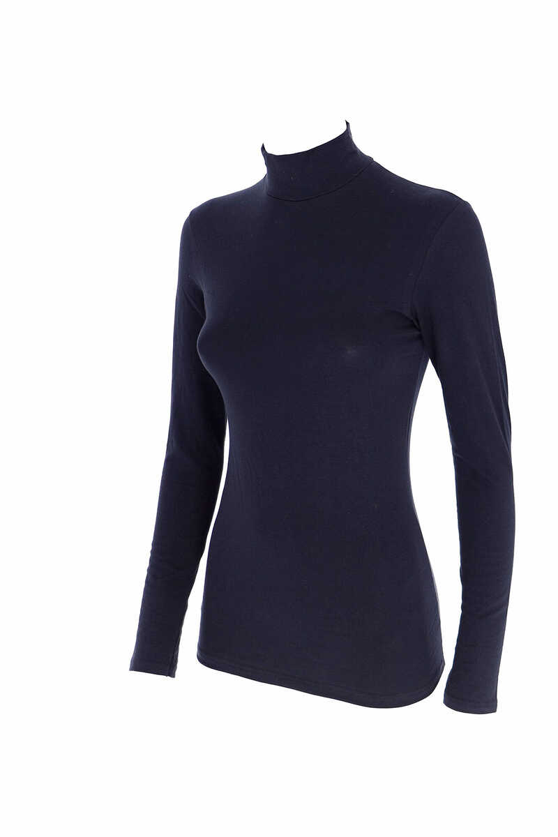 Womensecret Women's thermal high neck long-sleeved T-shirt black