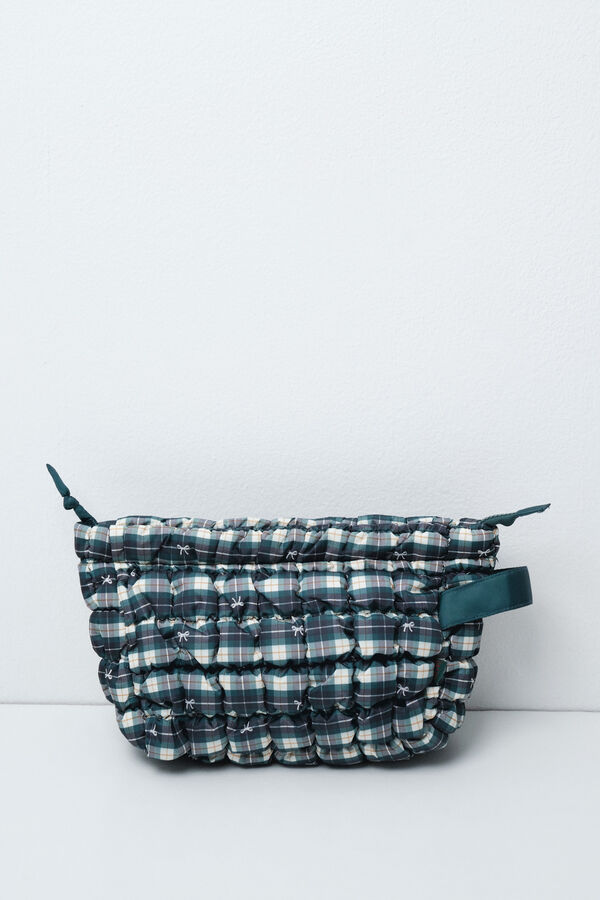 Women'secret Green plaid large vanity case printed
