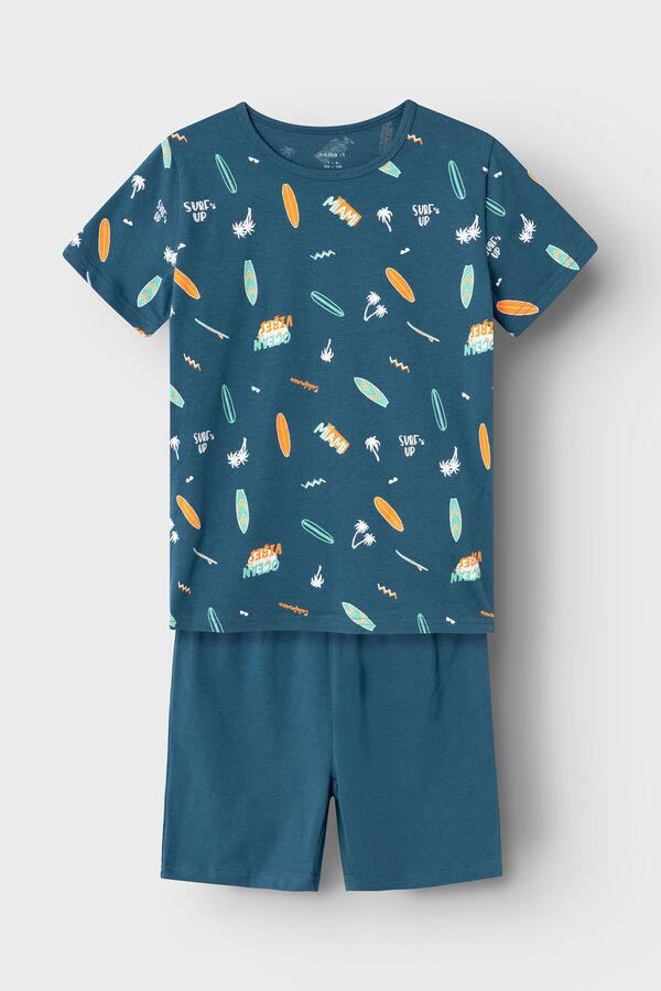 Womensecret Boy's surf print pyjamas kék