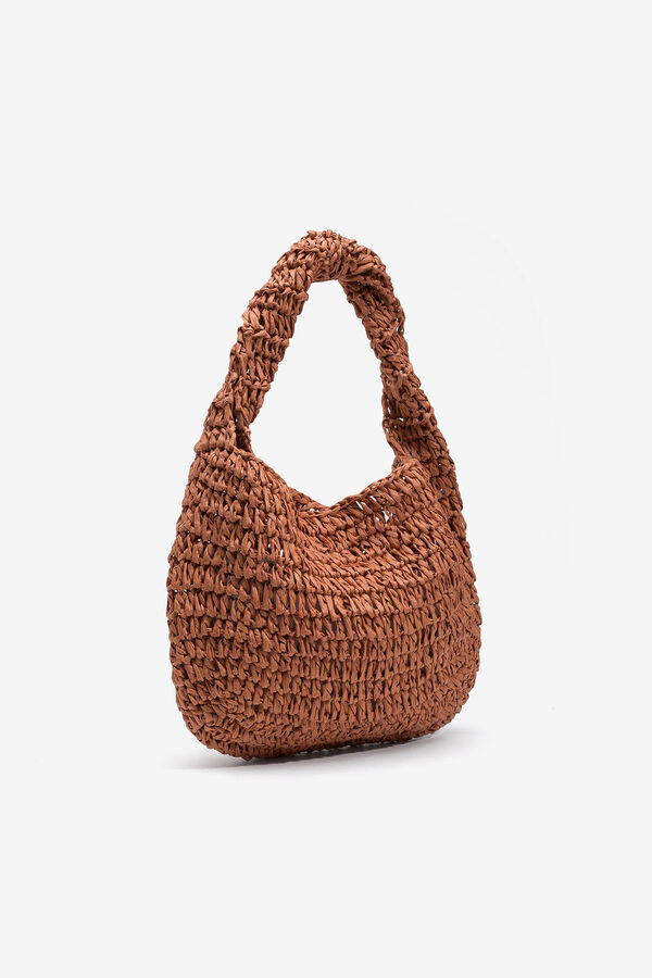 Womensecret Bolso Hobo Efecto Paja nude