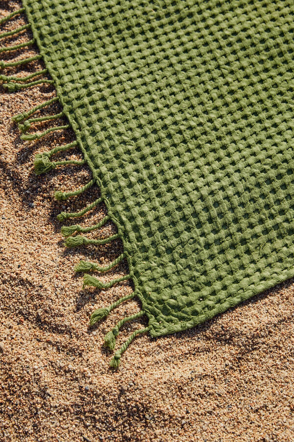 Womensecret Ola beach towel in green cotton vert