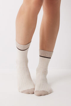 Womensecret essentials brown long socks nude