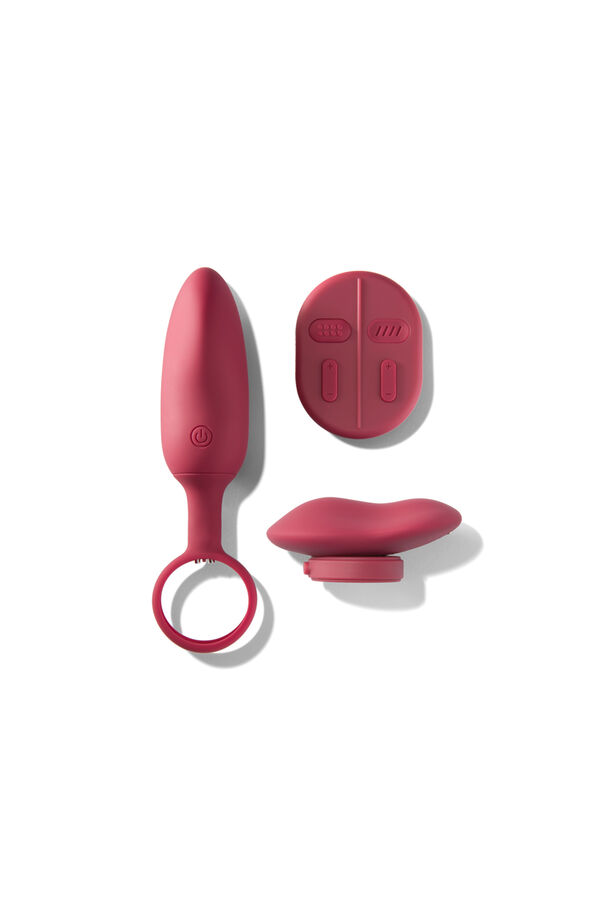 Platanomel&oacute;n Mobi Remote Control Couples Vibrator vermelho