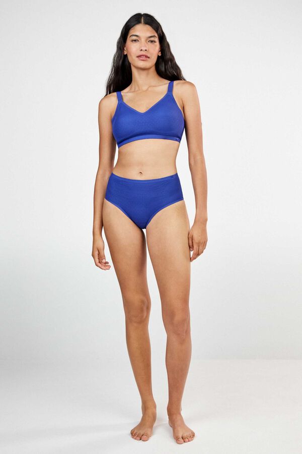 Gisela Plumetis high-waisted panty blue