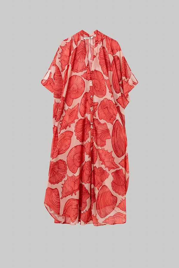 Gisela Long printed kaftan white