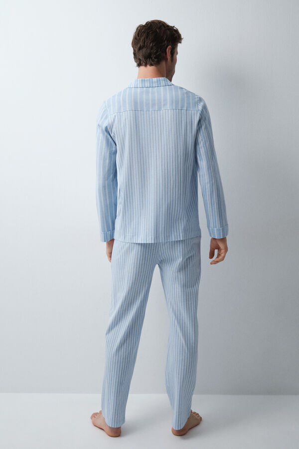 Women'secret Striped cotton classic pyjamas blue