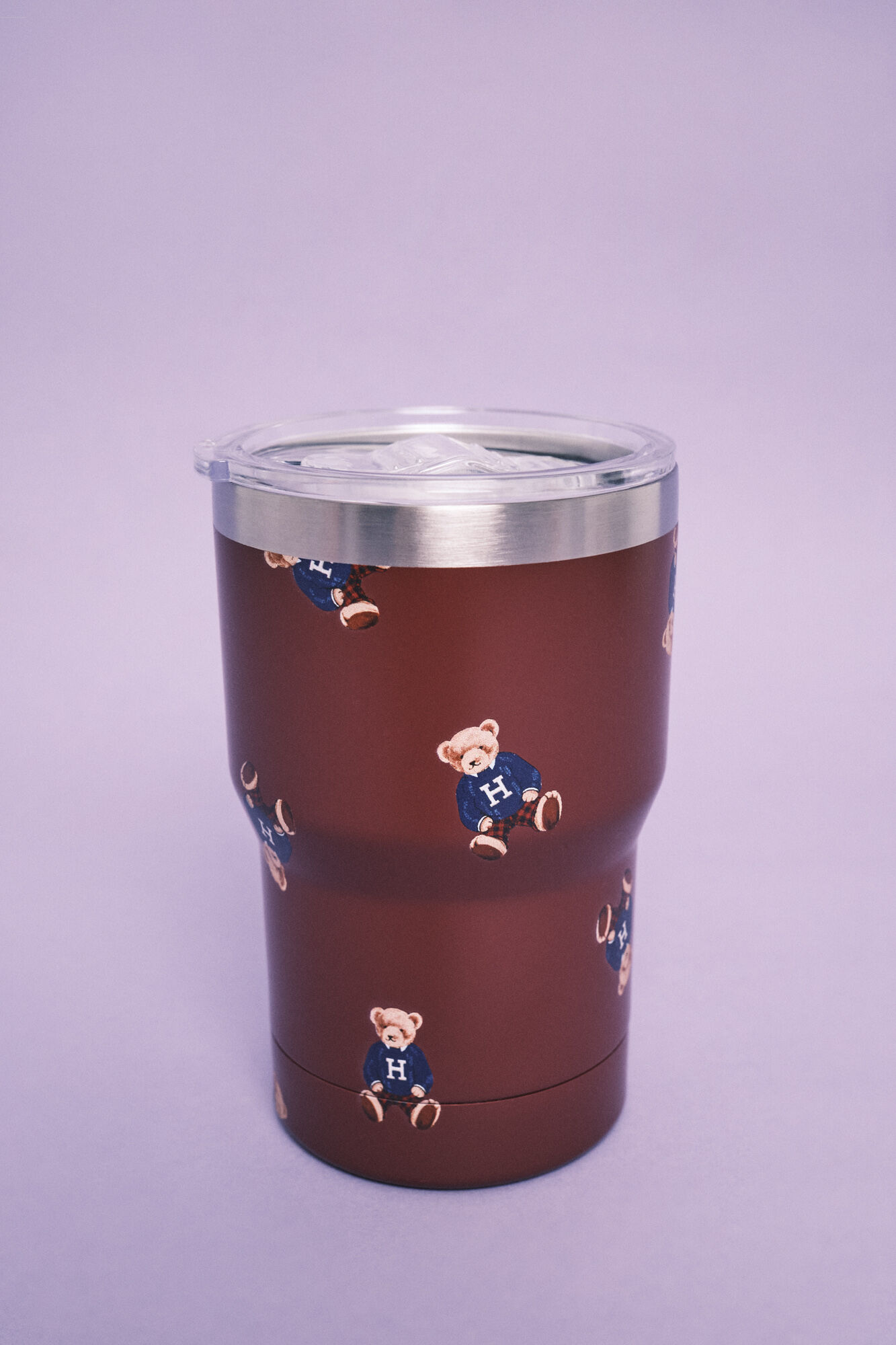 HI&BYE Tasse isotherme bordeaux logo