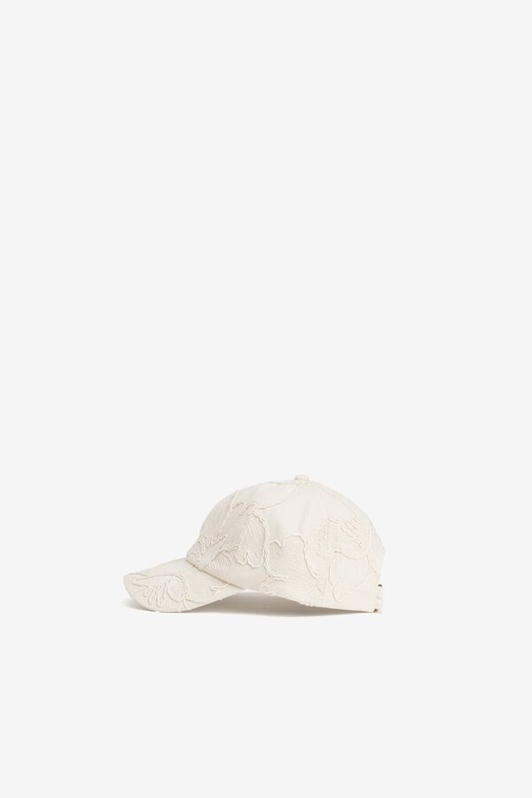 Vilanova Gorra con bordado floral beige