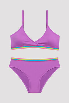 Womensecret Conjunto de bikini para niña rosa morado/lila