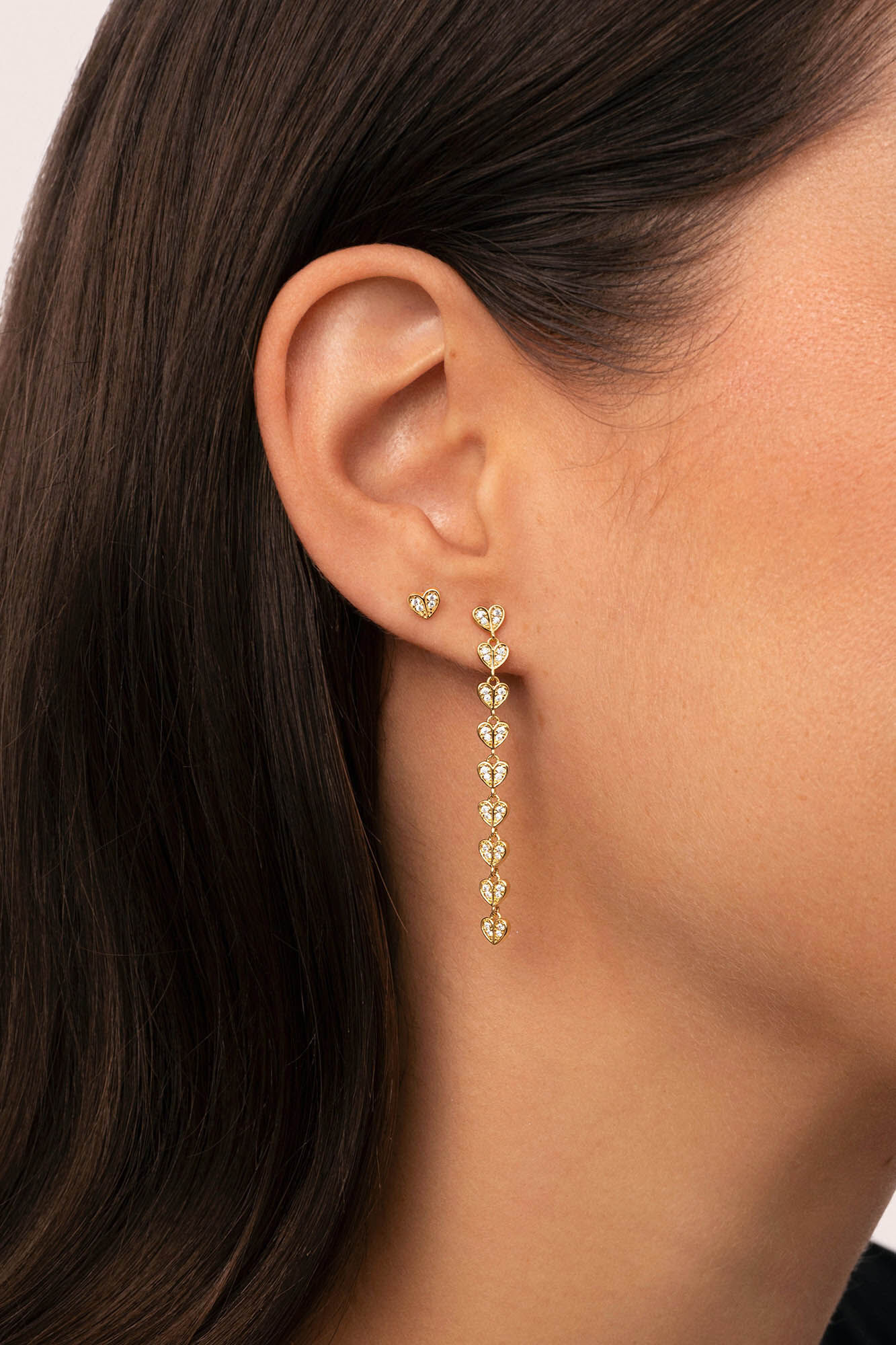 Singularu Pendiente Suelto In Love Plata Ba&ntilde;o Oro