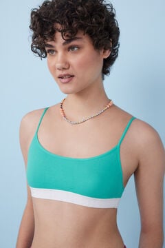 Womensecret Green cotton bra top green