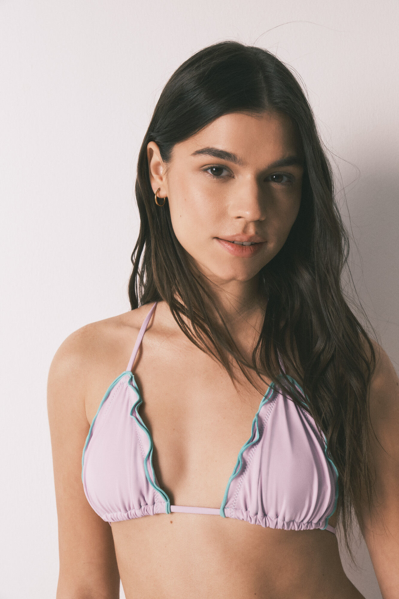 HI&BYE Lilac triangle bikini top