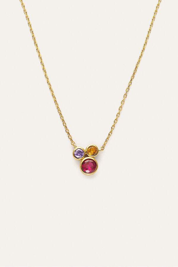 Singularu Necklace Rainbow Bubbles Gold Plated printed