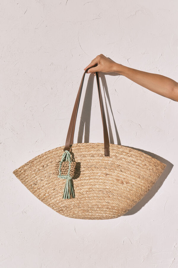 Women'secret Natural raffia basket bag nude