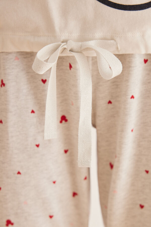 Womensecret 100% cotton Minnie hearts pyjamas beige