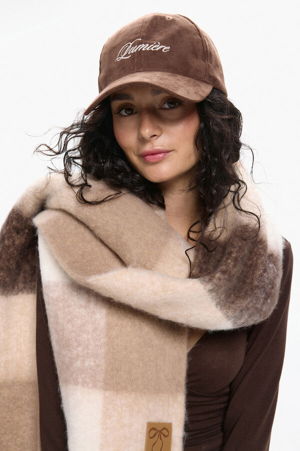 Pieces Gorra Antelina Bordada marr&oacute;n