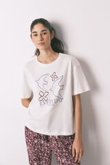 Women'secret White 100% cotton short sleeve T-shirt beige