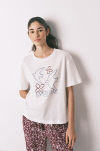 Women'secret White 100% cotton short sleeve T-shirt