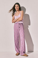Women'secret Pink floral print long trousers pink