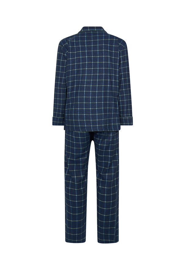 Kiff-Kiff Navy blue men's long pajamas Blau