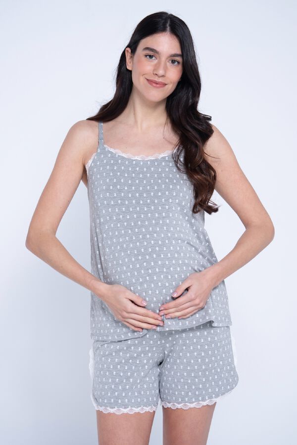 Ohma! Printed maternity pyjamas pack grey