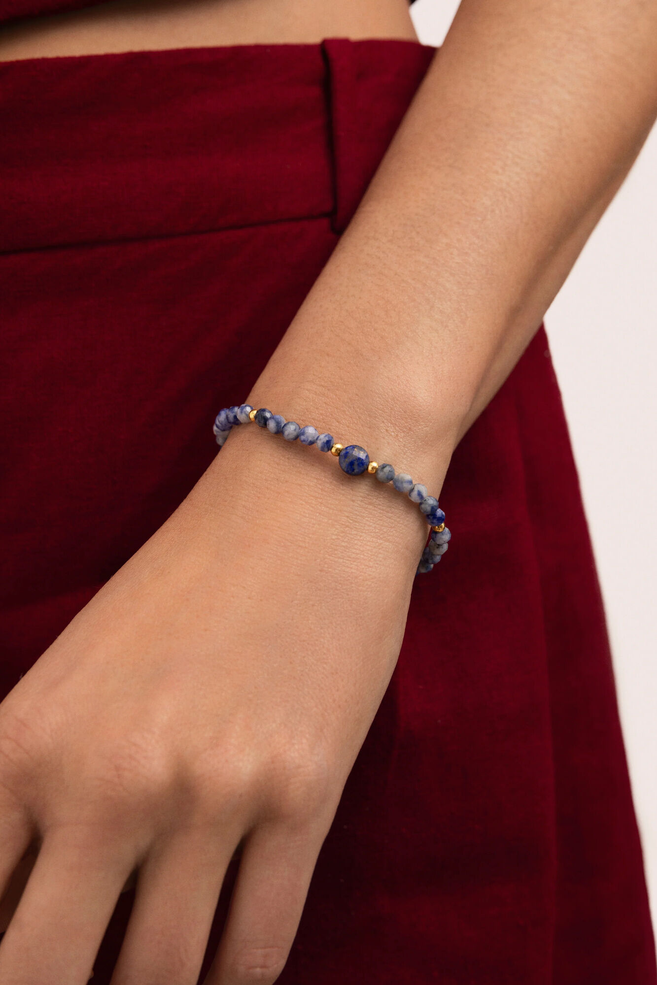 Singularu Pulsera Amulet Cianita Acero Ba&ntilde;o Oro