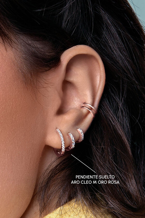 Singularu M Rose Gold Cleo Single Hoop Earring pink