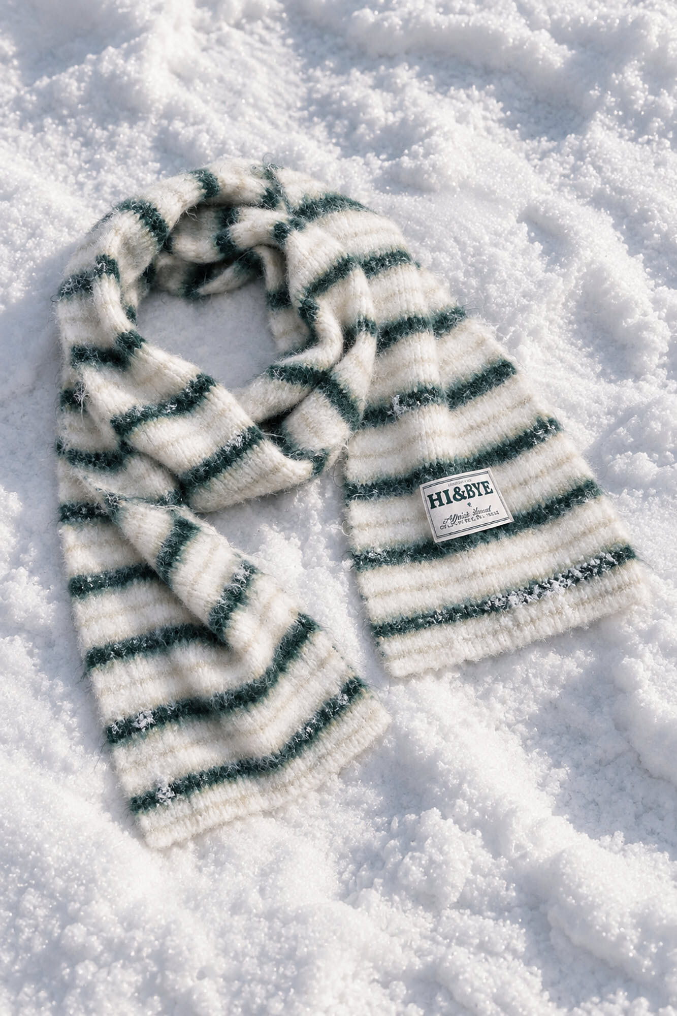 HI&BYE Foulard &agrave; rayures vert