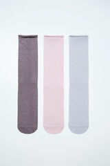 Women'secret Pink, lilac and maroon 3-pack long socks printed