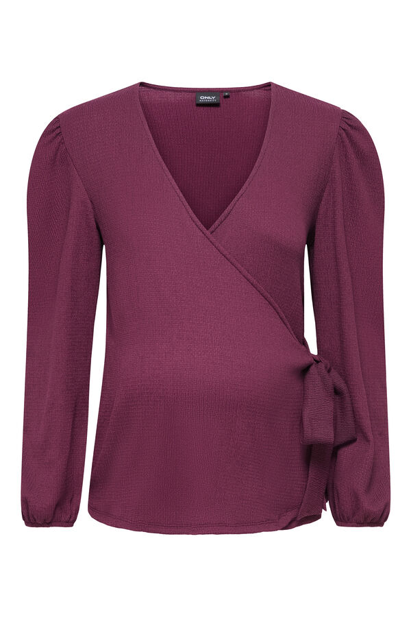 Only Maternity Top cruzado manga larga maternity burdeos