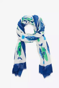 Womensecret Women's fish print scarf Blau