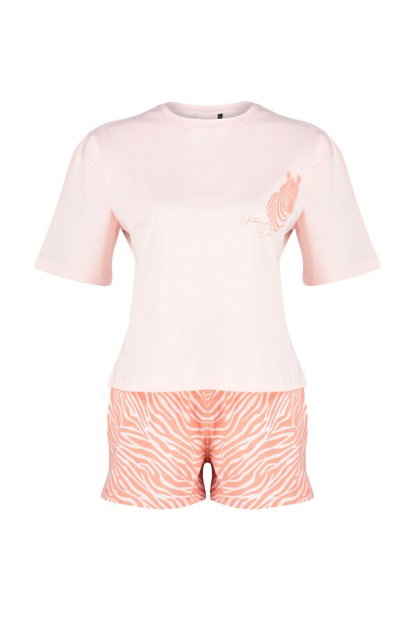 Trendyol Conjunto de pijama corto animal print rosa