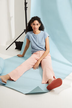 Womensecret Pink cotton long palazzo bottoms pink