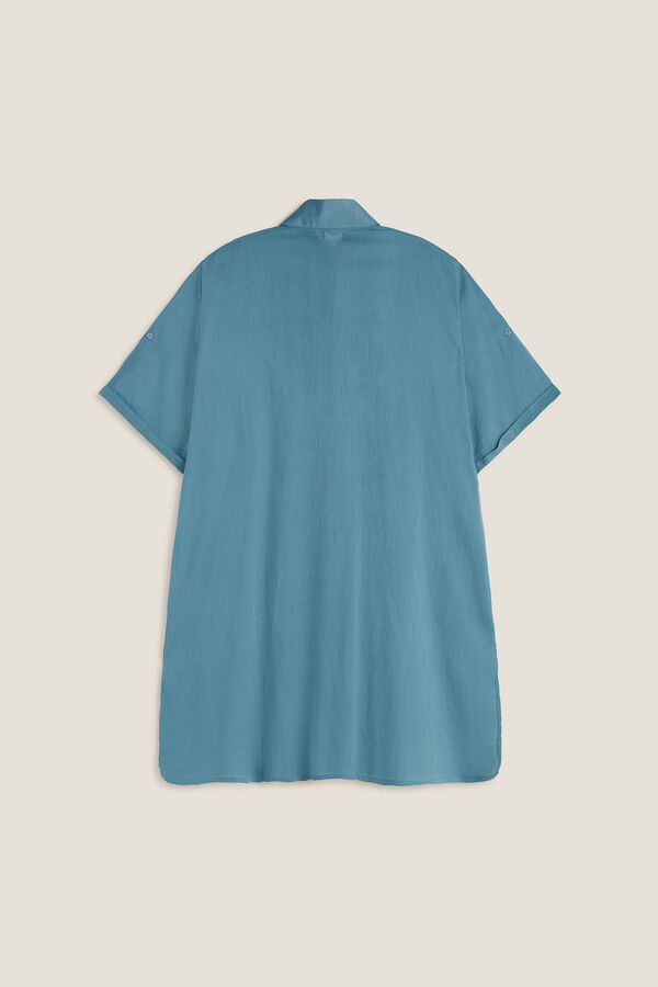 Womensecret Túnica Camisa Algodón Bordado azul