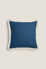 Womensecret Cotton cushion cover with fringing blue