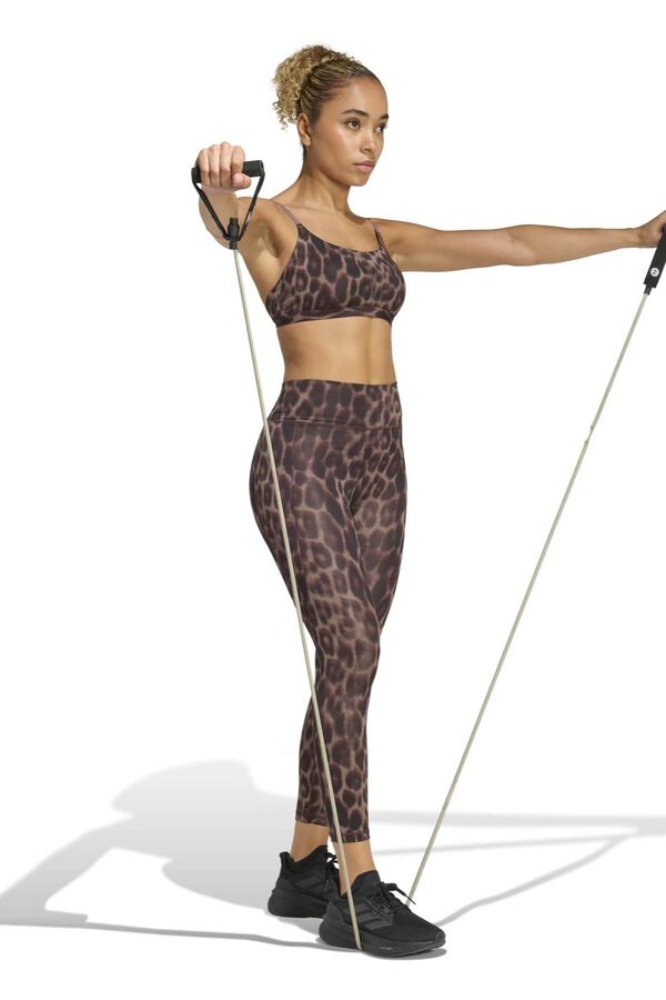 Adidas Mallas 7/8 deportivas animal print Optime marr&oacute;n